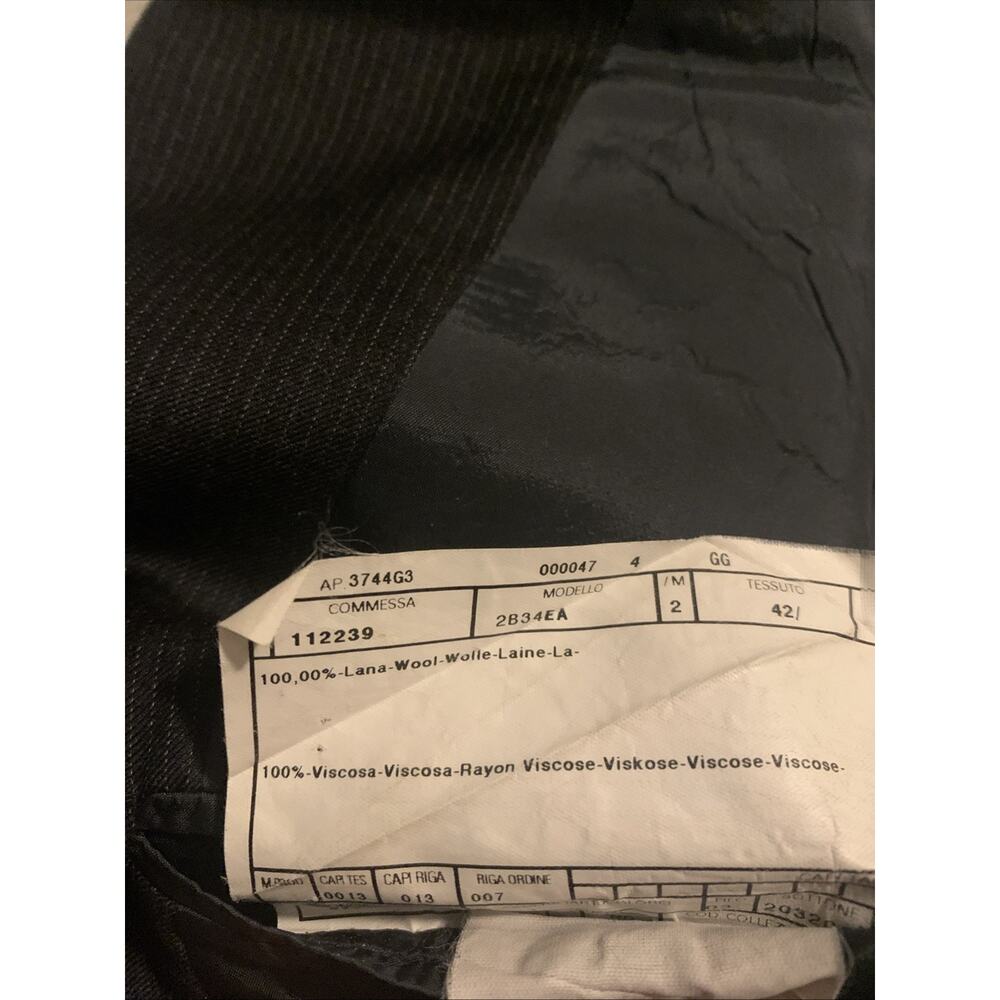 ARMANI Blazer COLLEZIONI Black stripe Wool Sz 42R - Picture 3 of 10